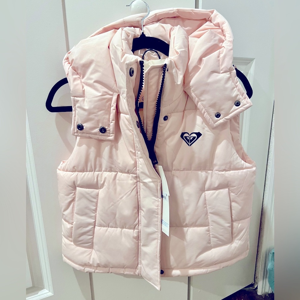 Roxy Pink Puffer Vest NWT